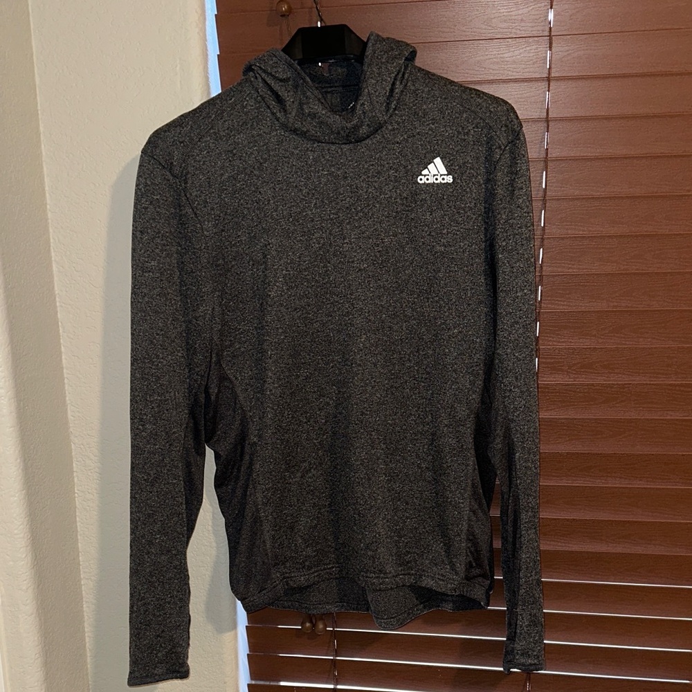 Adidas Charcoal ATHLETIC Pullover Hoodie W REFLECTIVES